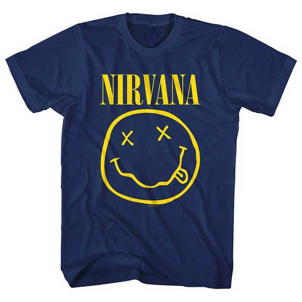 Nirvana - Yellow Smiley (Navy Blue) (Large)