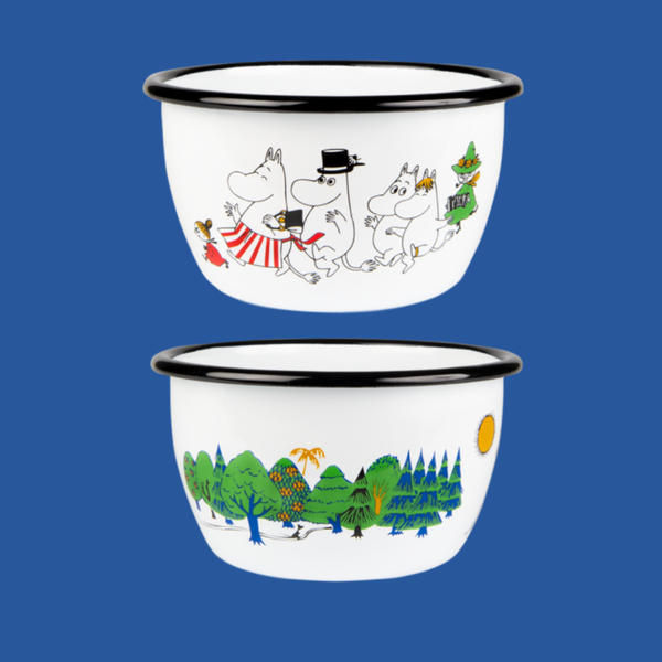 Moomins - Emaljēta bļoda Moominvalley (600 ml) (Enamel bowl Moominvalley (600 ml))