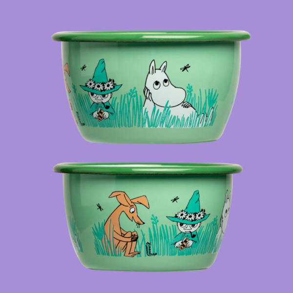 Moomins - Emaljēta bļoda Snufkin and Sniff (300 ml) (Enamel bowl Snufkin and Sniff (300 ml))
