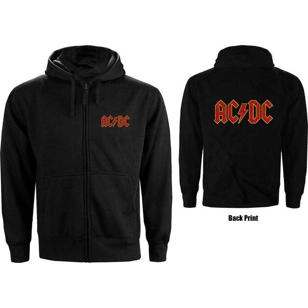 AC/DC - Logo Back Print Zip Hoodie (Large)