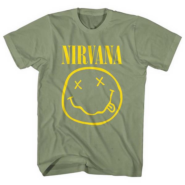 Nirvana - Yellow Smiley (Green) (Medium)