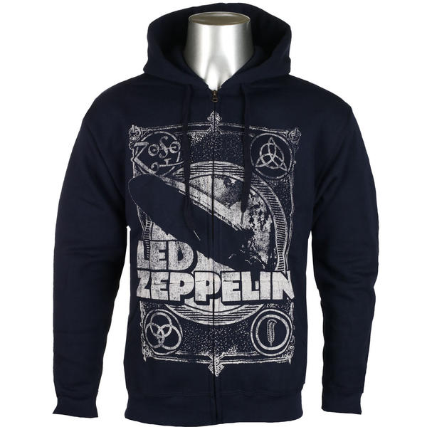 Led Zeppelin - Vintage Navy Zip Hoodie (Large)