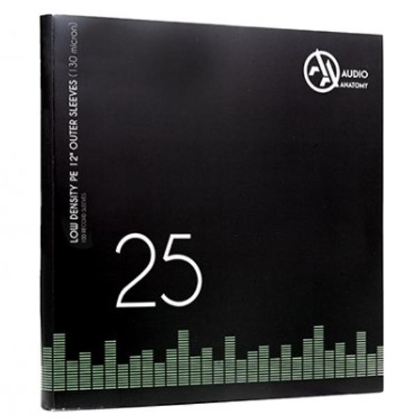 Audio Anatomy - Plašu ārējās aizsargkabatiņas (25 x 12'' inch) 80 mikroni (25 X 12Inch PP Crystal Clear Outer Sleeves (80 Micron) for vinyl)