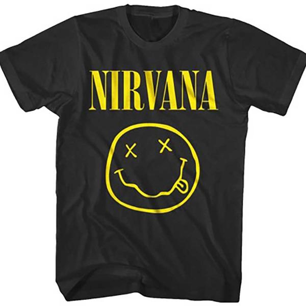 Nirvana - Yellow Smiley (Black) (Large)