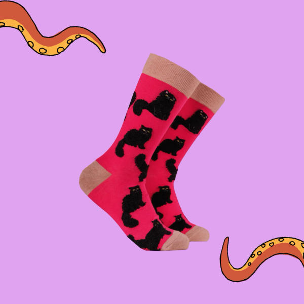 Socktopus - Fluffy Black Cat