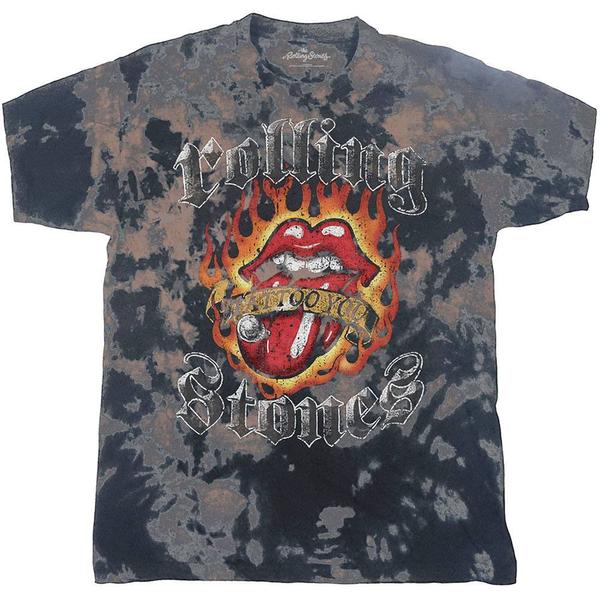 The Rolling Stones - Tattoo Flames Dip Dye (Small)