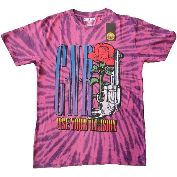 Guns N' Roses - Pistol Purple Dip Dye T-krekls (Large)