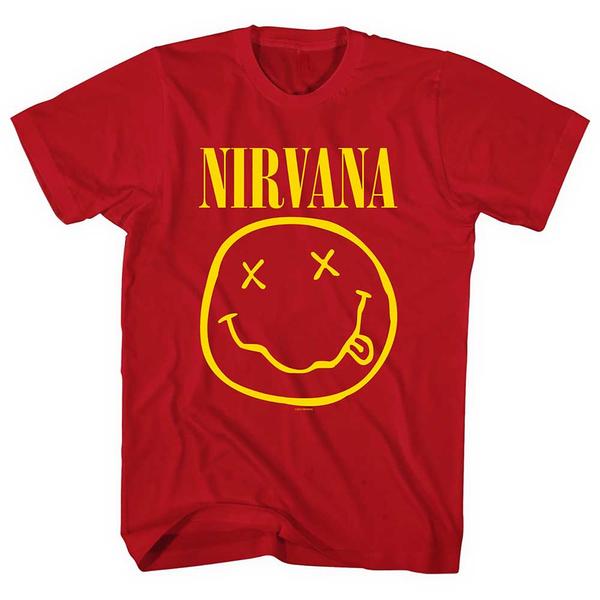 Nirvana - Yellow Smiley (Red) (XL)
